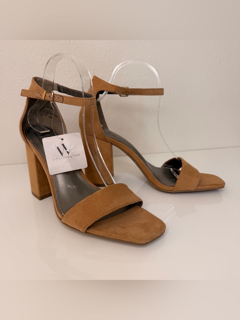 Worthington Suede Block Heel Sandals in Tan